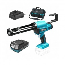 Dedra Set Pistol pentru tub silicon capacitate 300 ml SAS+ALL cu acumulator Li-Ion 18V 2.0Ah incarcator 60W si geanta